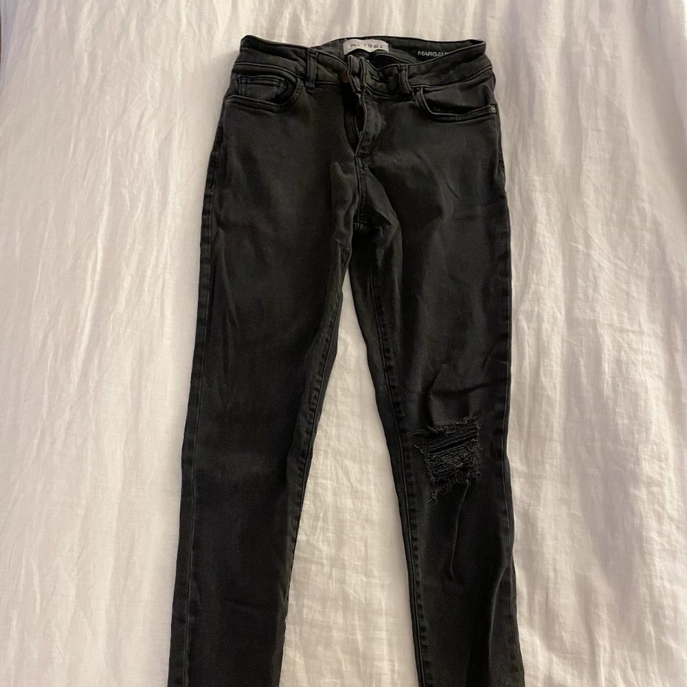 DL1961 Margaux Black Ripped Black Jeans